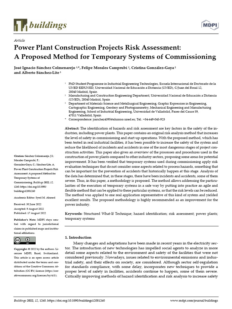 Power Plant Construction Projects Risk Assessment | PDF | Risk | Risk ...