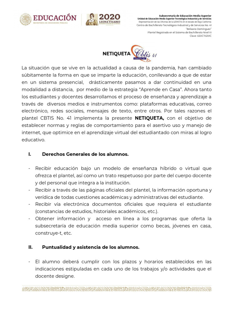 Normas de Netiqueta para Educación Virtual | PDF | Enseñando | Maestros