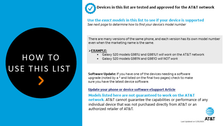 Devices Working On Att Network 1 | PDF
