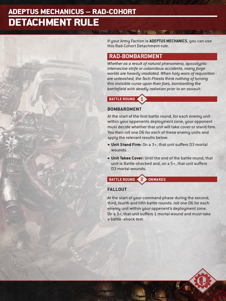 Adeptus Mechanicus Rad-Cohort Rules | PDF | Military