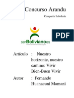 38. Articulo Wikipedia: Nuestro Horizonte Nuestro Camino Vivir Bien-Buen Vivir - Fernando Huanacuni Mamani