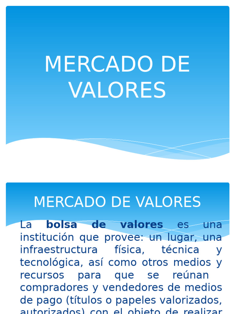 Introducción al Mercado de Valores | PDF | Bolsa | Bancos