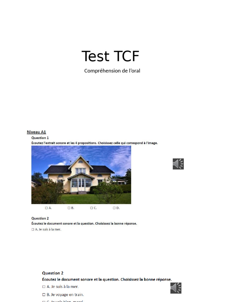 Exemple de Test TCF 2 | PDF