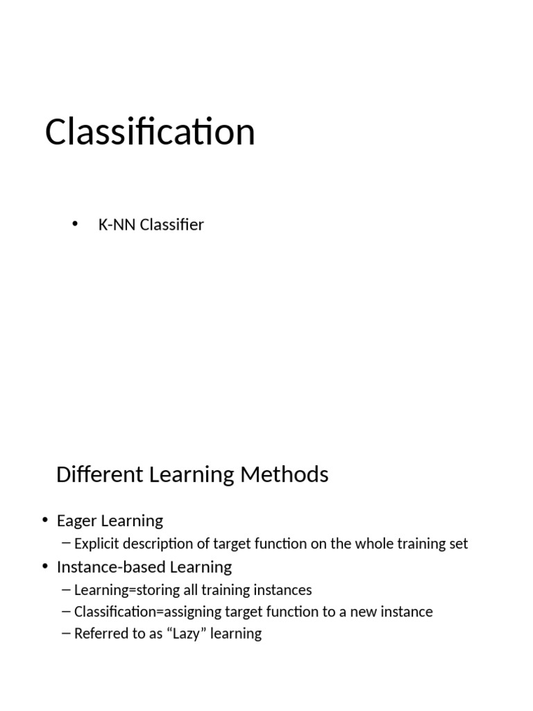 K-NN Classifier and Rule-Based Learning | PDF | Information Science ...