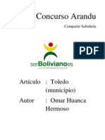 53. Articulo Wikipedia: Toledo Municipio - Omar Huanca Hermoso