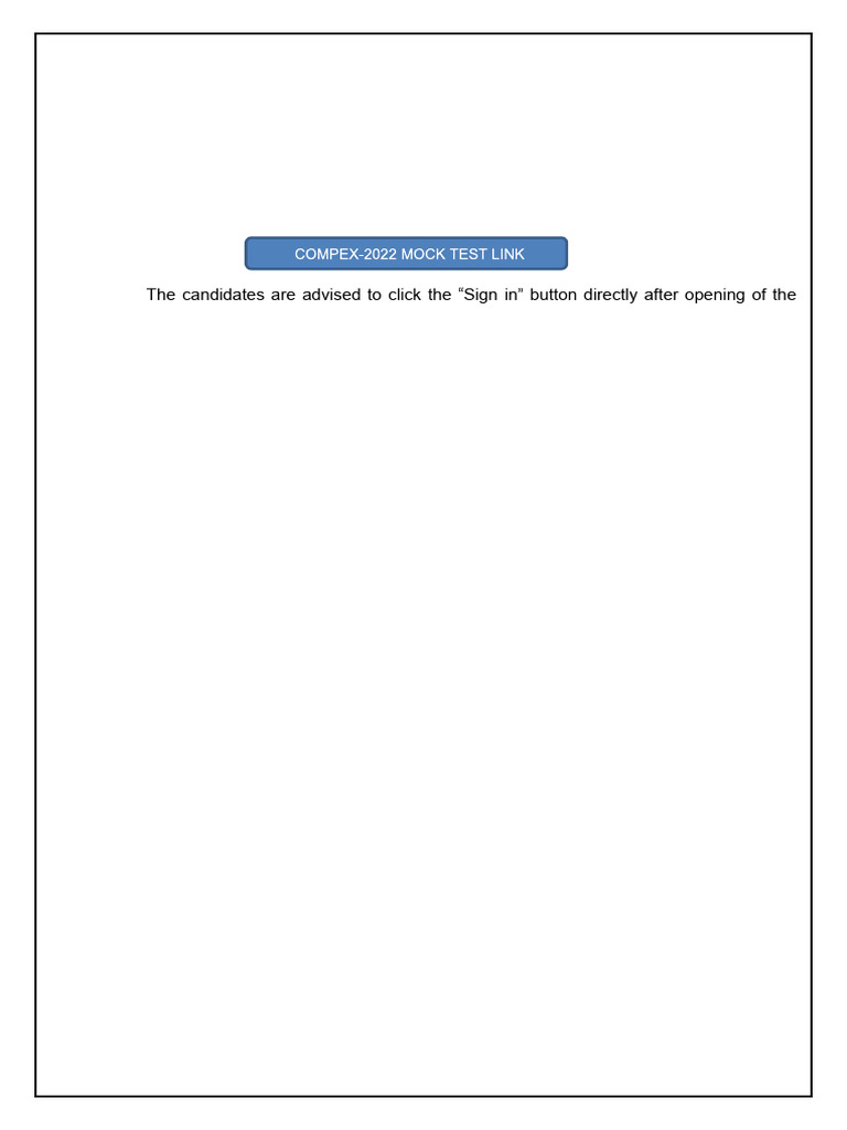 Mock Test Link For Computer Based Test Scheduled From 25 TO 28 MAY ...