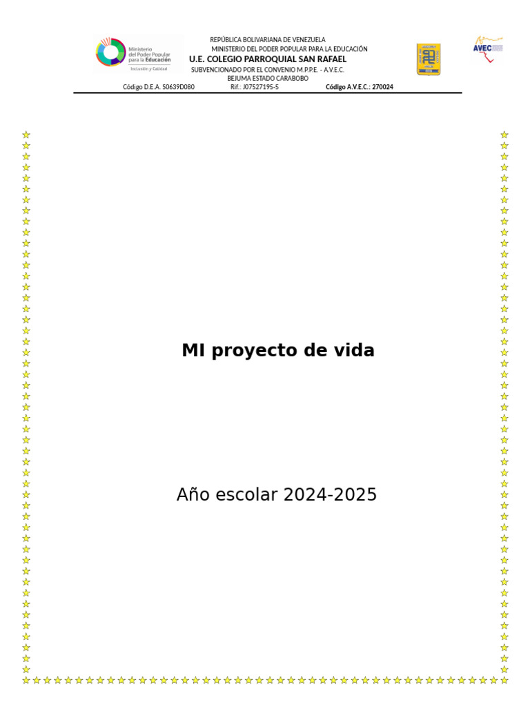 Pautas para el Proyecto de Vida Escolar | PDF
