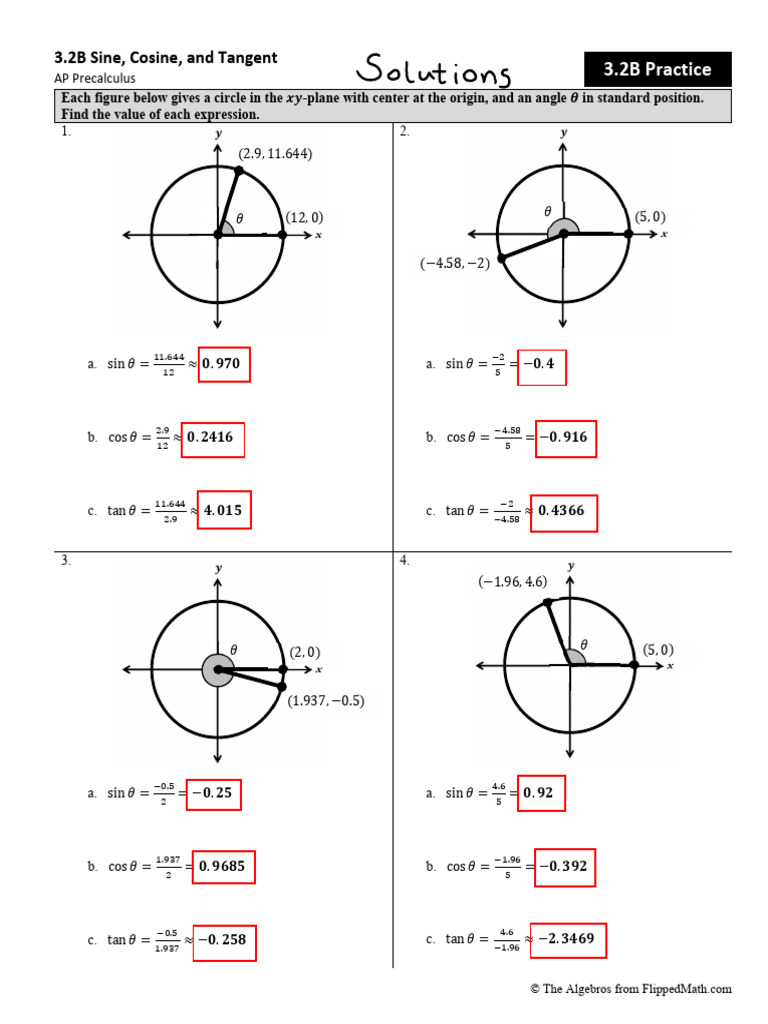 appc_3.2b_solutions | PDF | Trigonometric Functions | Complex Analysis