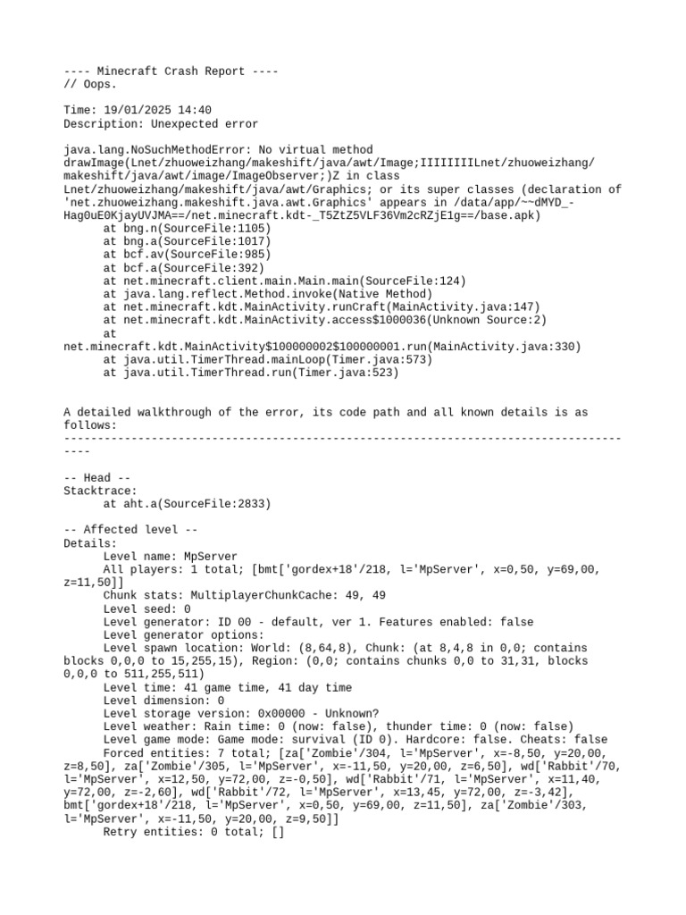 Crash 2025 01 19 - 14.40.37 Client | PDF | Java (Programming Language ...