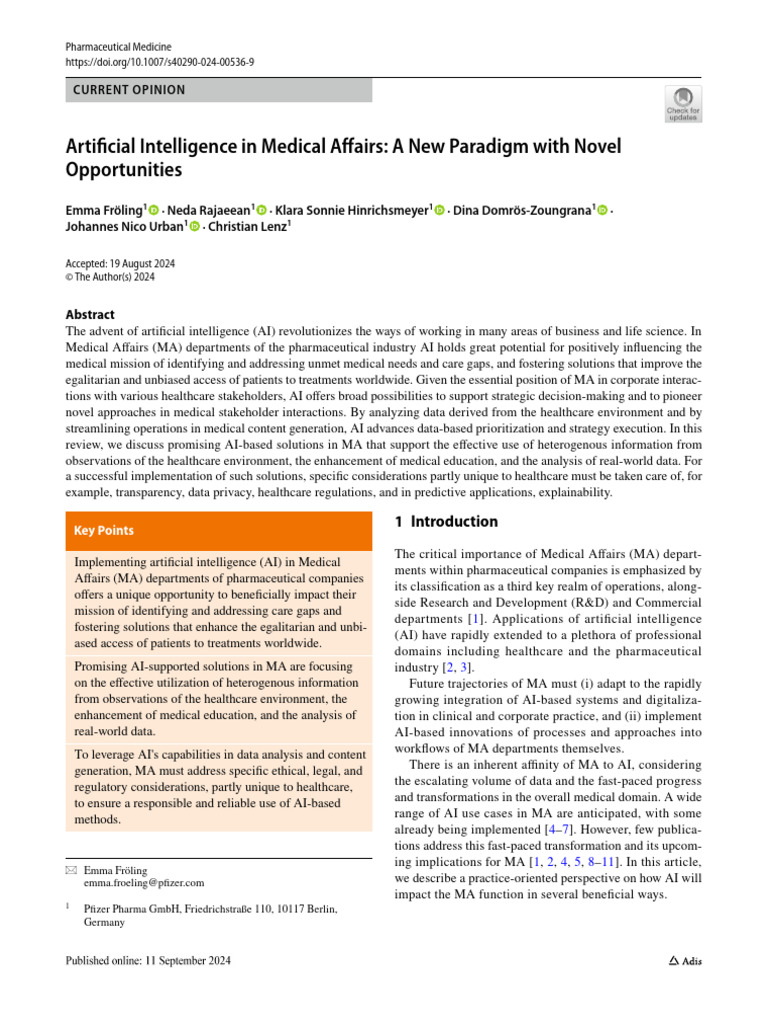 AI Transforming Medical Affairs | PDF | Artificial Intelligence ...