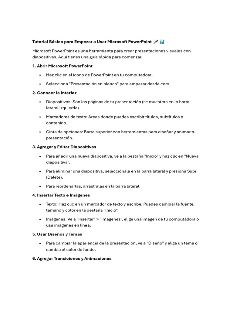 Guía Rápida para Usar PowerPoint | PDF | Microsoft PowerPoint | Informática