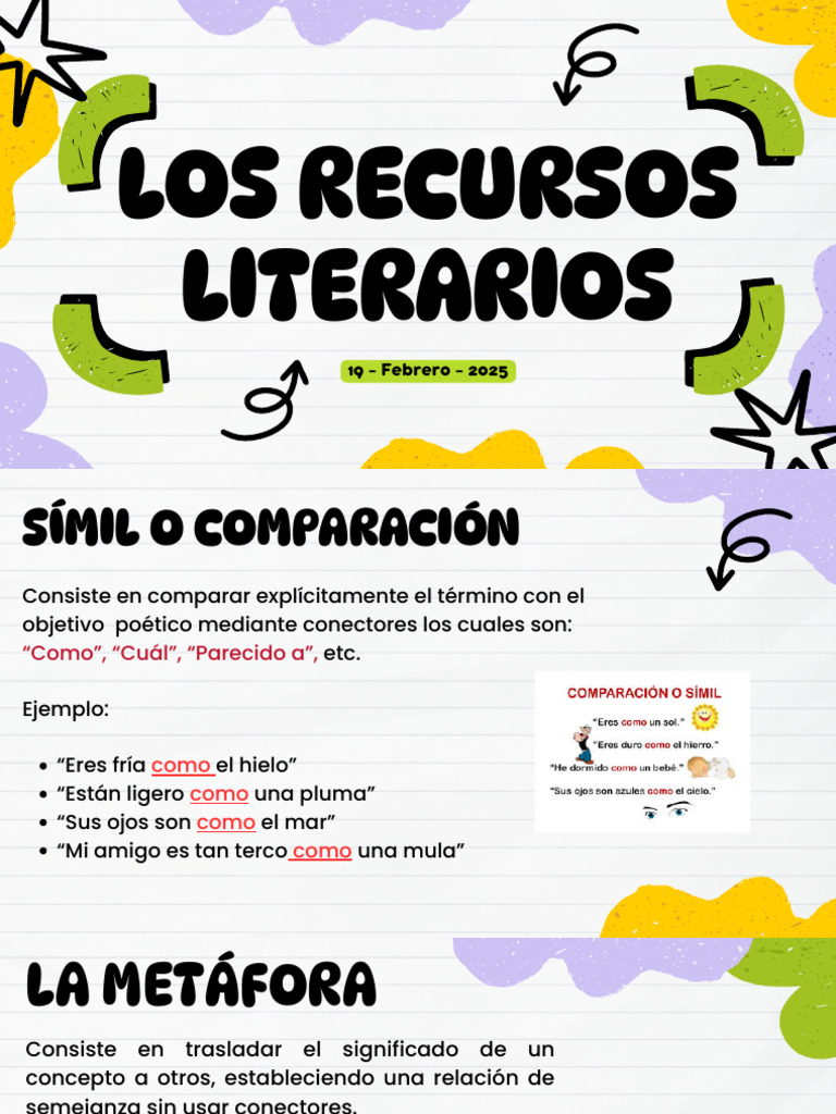 Ejemplos y Actividades de Recursos Literarios | PDF