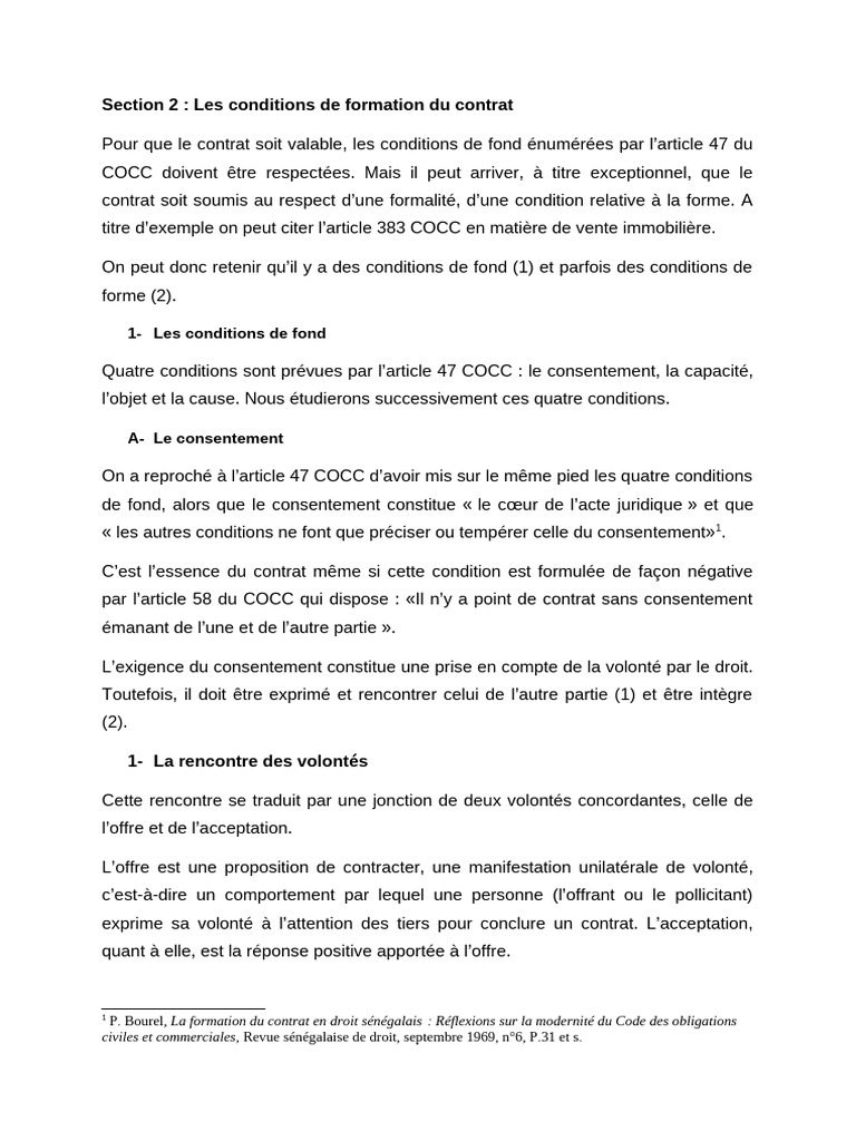 Conditions de validité du contrat COCC | PDF | La violence | Justice