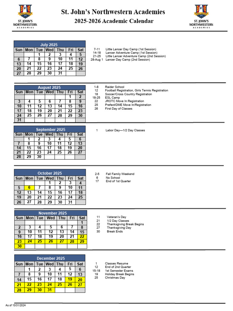 Northwestern 2025-2026 Academic Calendar | PDF | Academic Term | Academia