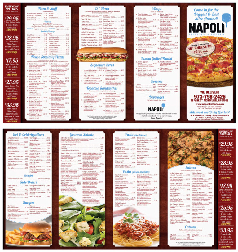 Napoli Pizza Menu 2021 | PDF
