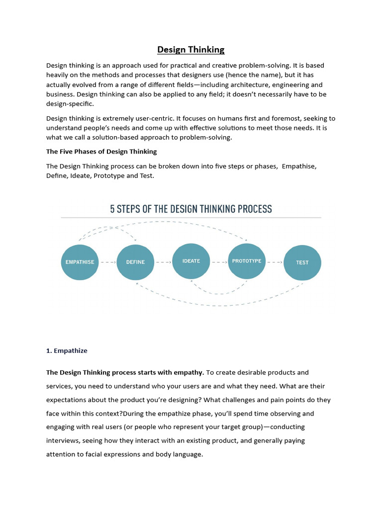 Understanding Design Thinking Steps | PDF | Design Thinking | Thought