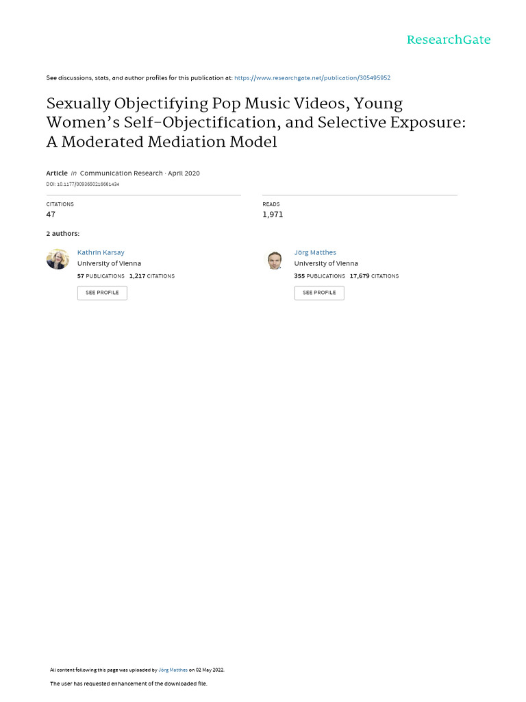 KarsayMatthes Popmusicvideos | PDF | Self Esteem | Self Concept