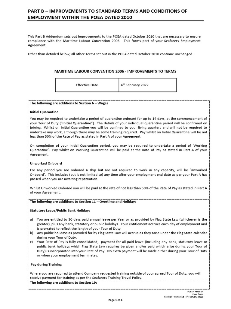 B27 - current v5 | PDF | Employment | Cunard Line