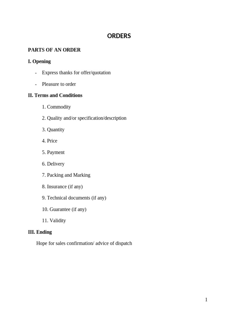 Order Practice 1 | PDF