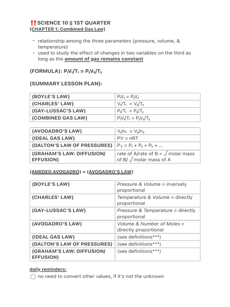 Gas Laws for Science Students | PDF