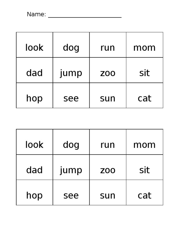 Noun Verb Sort | PDF