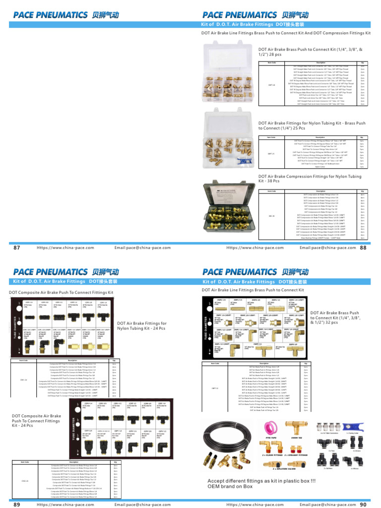 Air Brake Fittings Kit Pace 2023 | PDF | Pipe (Fluid Conveyance ...