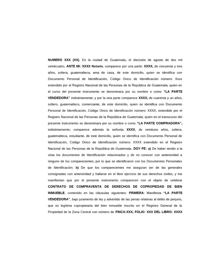 Contrato de Compraventa de Copropiedad | PDF | Condominio | Ley común
