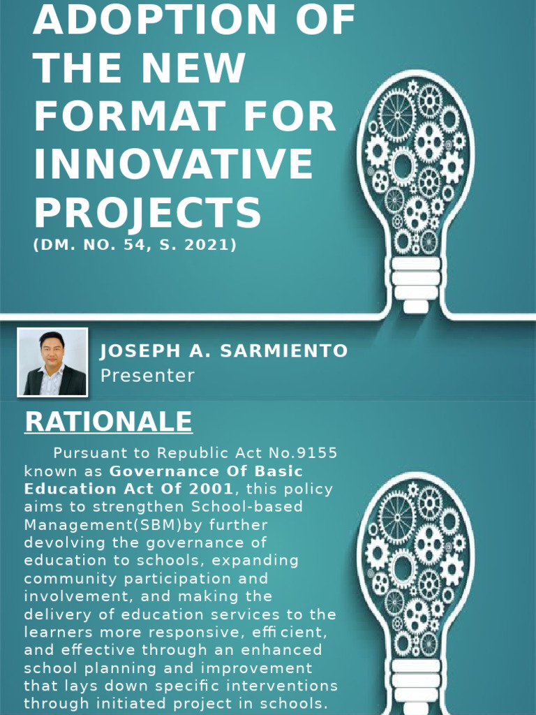 Innovative School Project Proposal Guide | PDF | Innovation | Teachers
