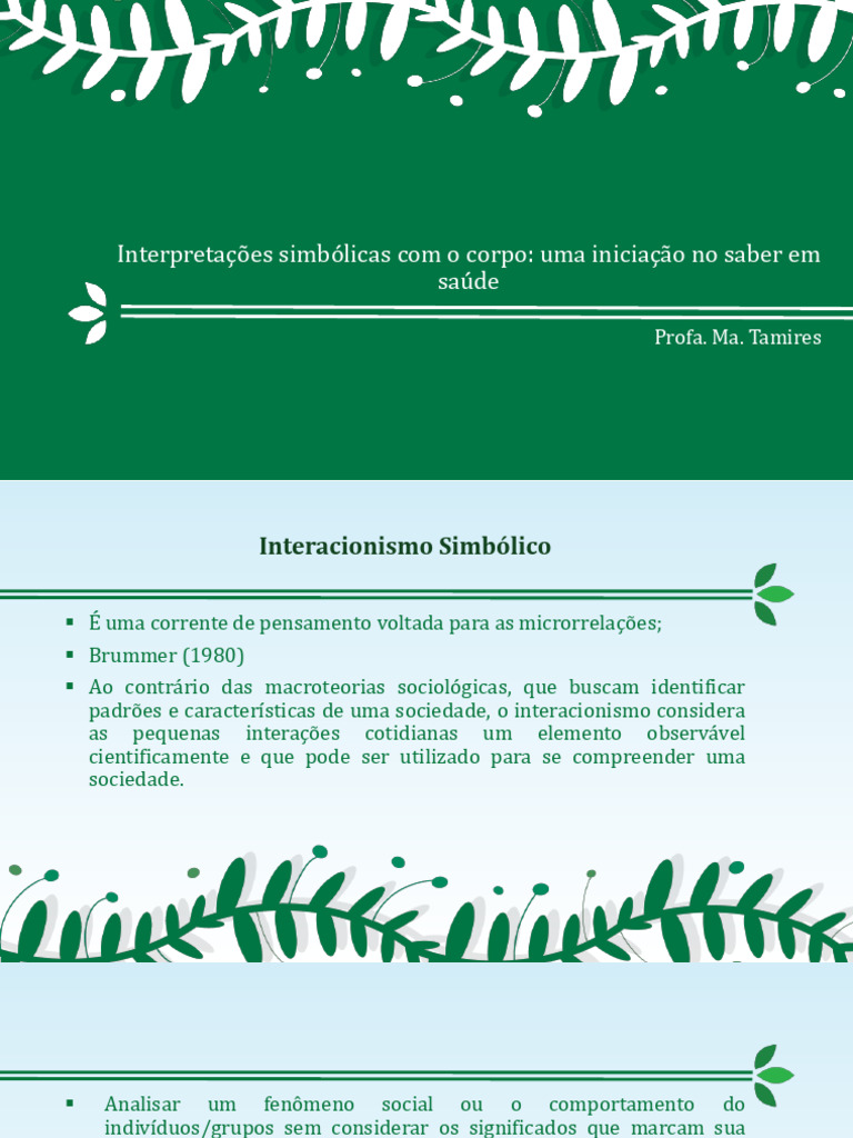 SLIDE 2 - Interpretações Simbólicas Com o Corpo | PDF | Sociologia | Humano