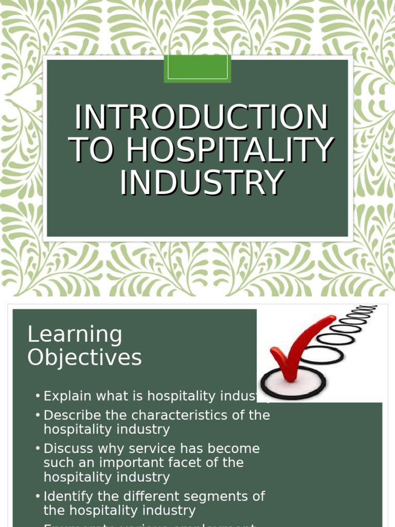 Overview of the Hospitality Industry | PDF | Hospitality Industry | Tourism