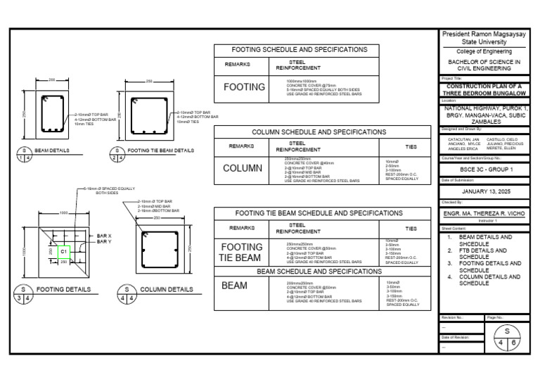 Footing and Column Specifications Guide | PDF | Building Technology ...