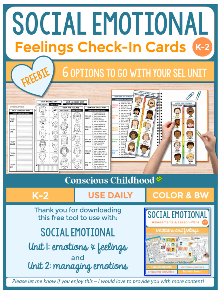 K-2 Feelings Check-In Cards for SEL | PDF | Feeling | Emotions