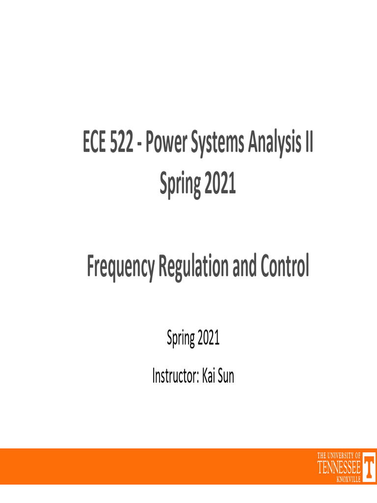 Power Systems Frequency Control Analysis | PDF | Electric Generator ...