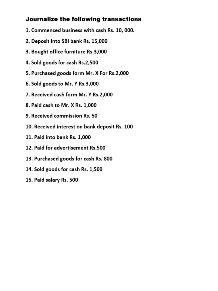 Tally Exercise: Journalizing Transactions | PDF