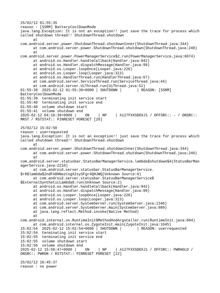 Android Shutdown Reasons Log Analysis | PDF | Music Production ...