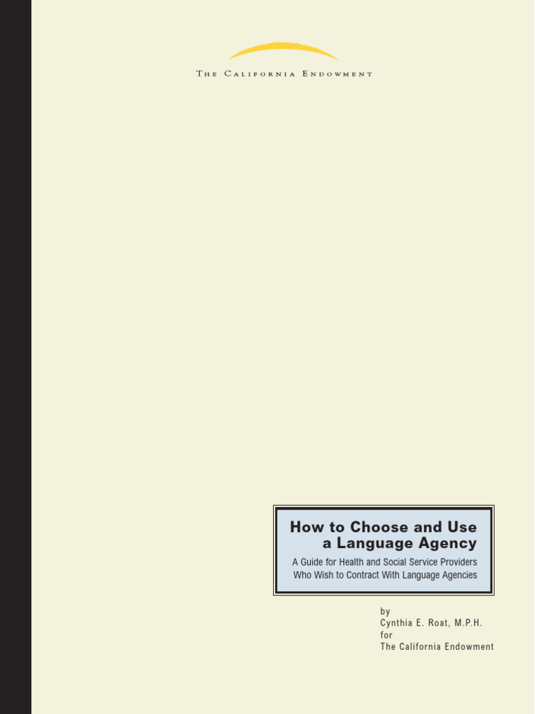 Choosing a Language Agency for Health Services | PDF | Language ...