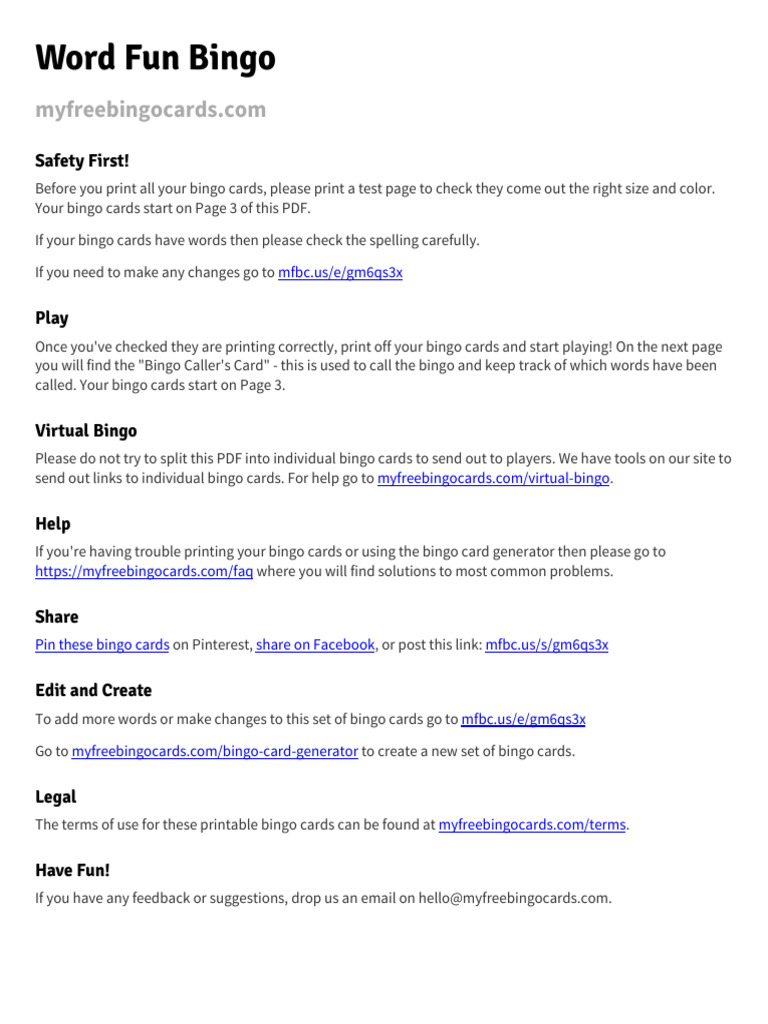 Word_Fun_Bingo | PDF