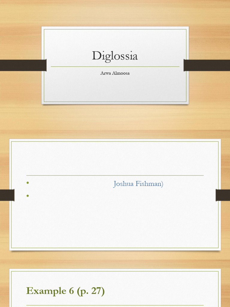 Understanding Diglossia in Language Use | PDF | Language Varieties And ...