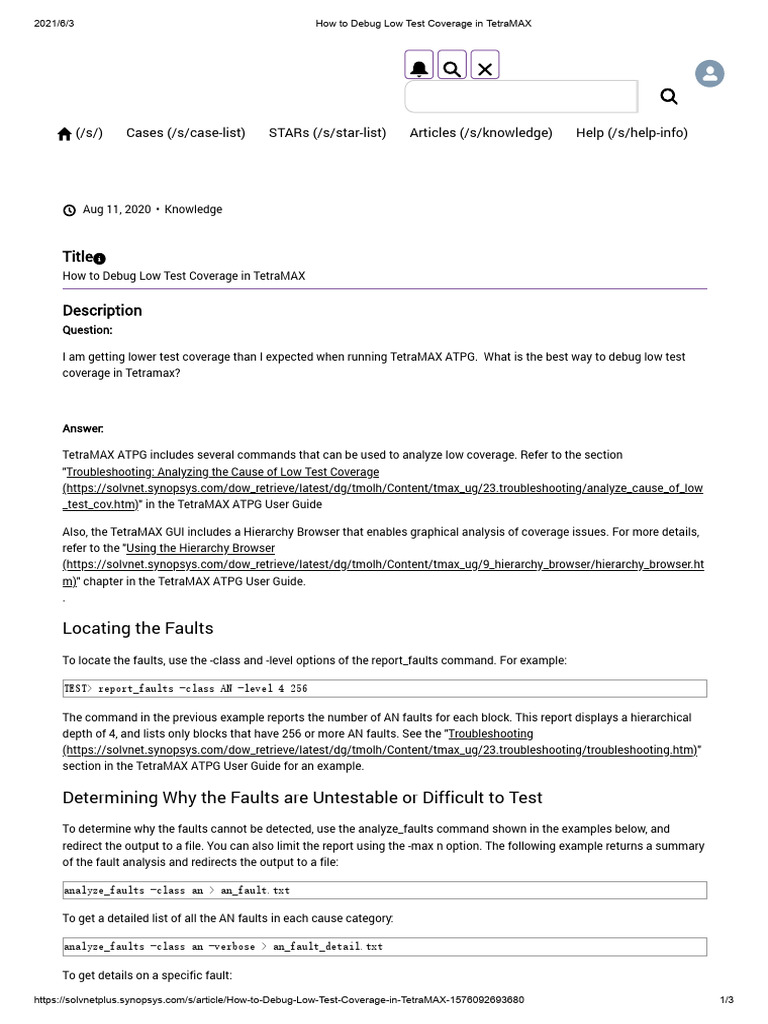 Debugging Low Coverage in TetraMAX | PDF | Software | Software Development