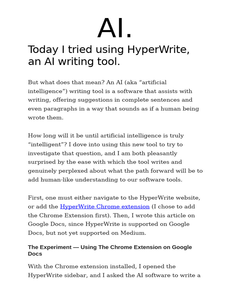 HyperWrite AI Writing Tool Review | PDF | Cognitive Science