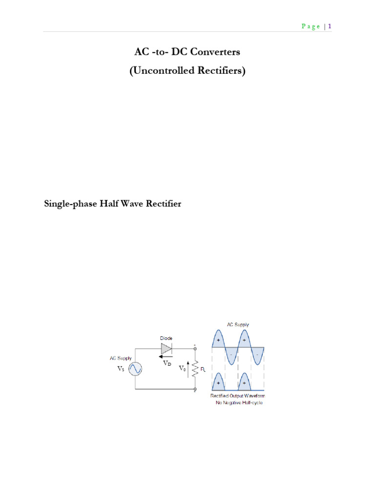 Uncontrolled Rectifiers Explained | PDF | Rectifier | Electricity