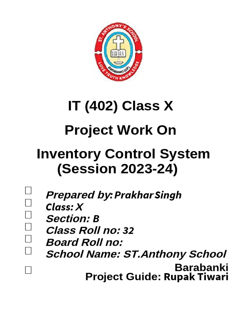 Student Inventory Project | PDF | Databases | Inventory