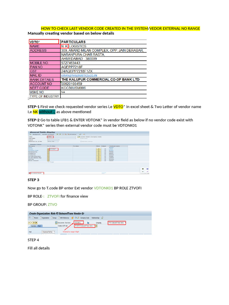 Manual Vendor Creation | PDF