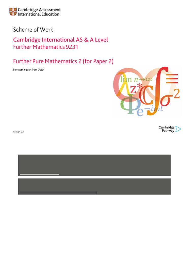 9231 Scheme of Work Paper 2 (For Examination From 2020) | PDF ...