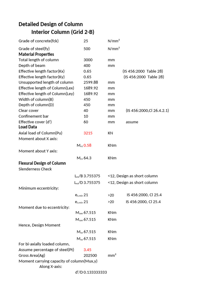 Detailed Design of Column Final | PDF | Structural Engineering ...