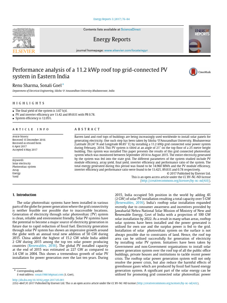 Performance of 11.2 kWp PV System | PDF | Photovoltaic System ...
