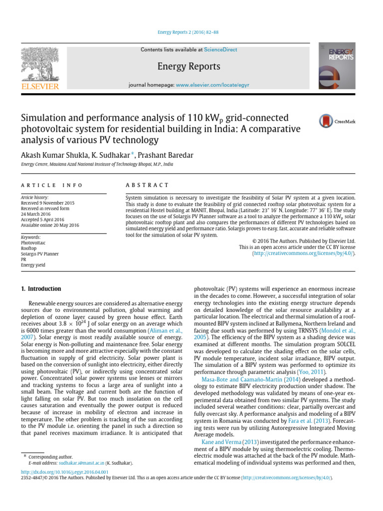 Performance Analysis of 110 kWp PV System | PDF | Photovoltaic System ...