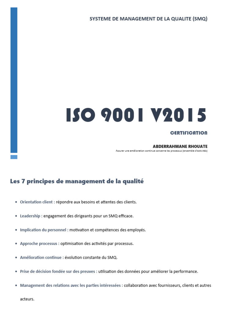 Certification ISO 9001 : Guide complet | PDF | Système de management de ...