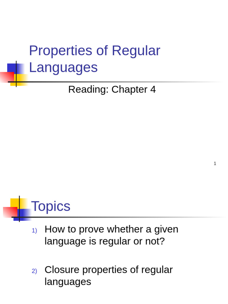 Properties and Proofs of Regular Languages | PDF | Mathematics ...