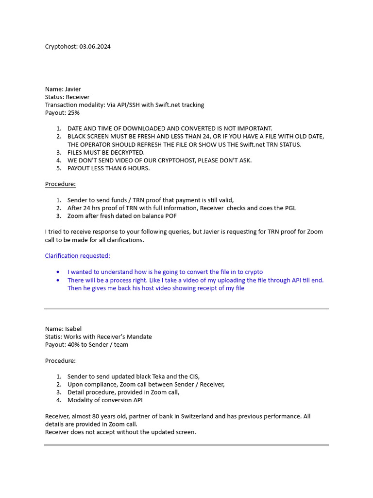 Crypto Host Transaction Procedures | PDF | Telecommunications | Network  Architecture